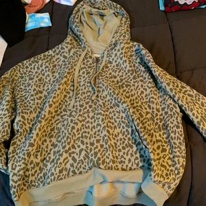 American Eagle zip up cheetah sweatshirt size M